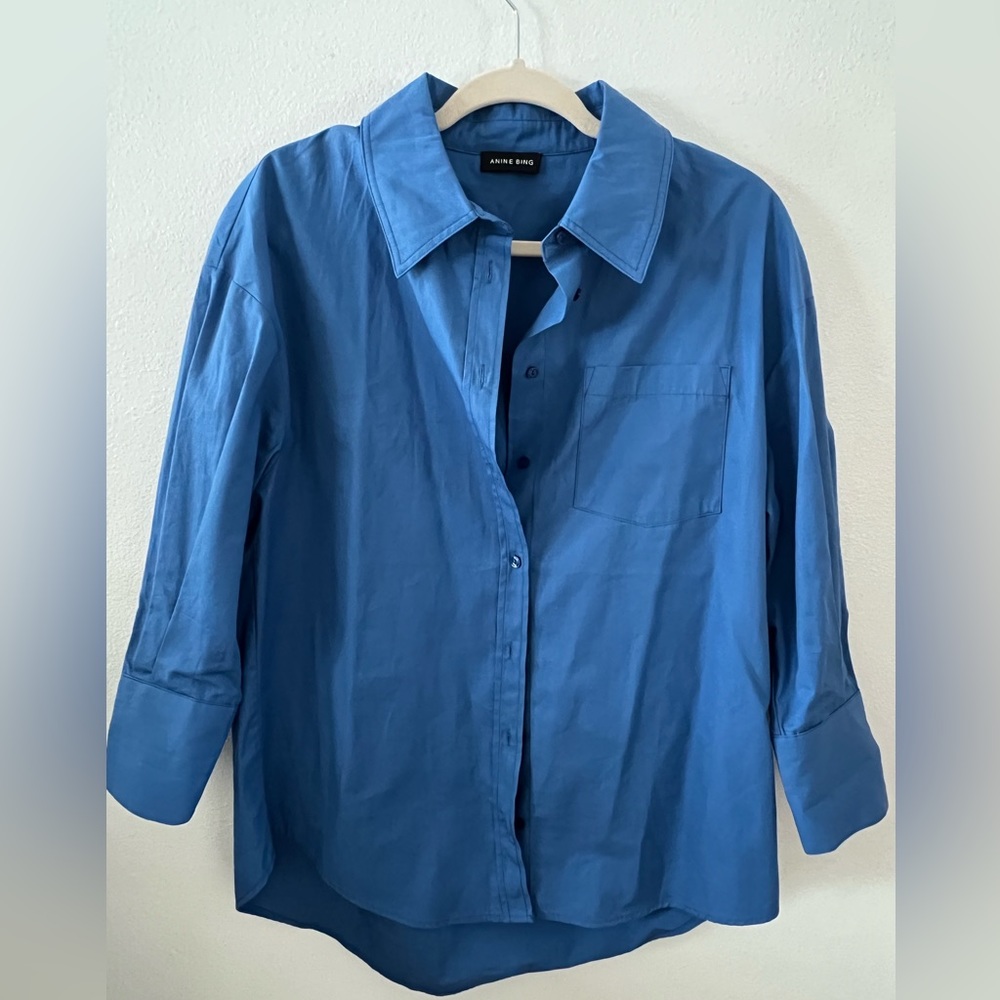 ANINE BING electric blue shirt LIKE NEW! .